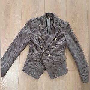 Guess by Marciano Chevron Double-Breasted Blazer in Taupe